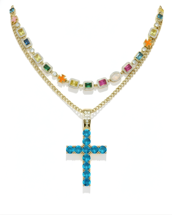 The Gia + Iced Cross Stack (BLUE)