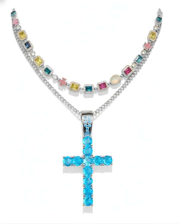 The Gia + Iced Cross Stack (BLUE)