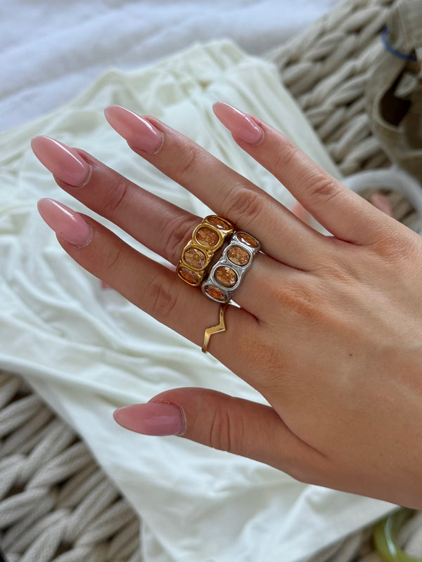 Chunky CZ Statement Ring