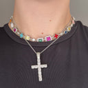 The Gia + Iced Cross Pendant (SILVER)