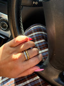Textured Mixed Metals Ring Duo